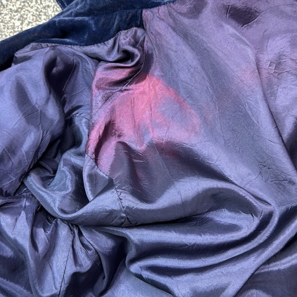 Vintage Blue Velveteen Snap Button Rockabilly Western Jacket Size Large 70s - Picture 11 of 12